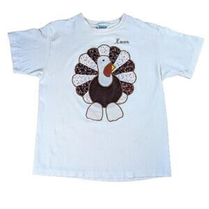 Vintage Karen Embroidered Turkey Tshirt